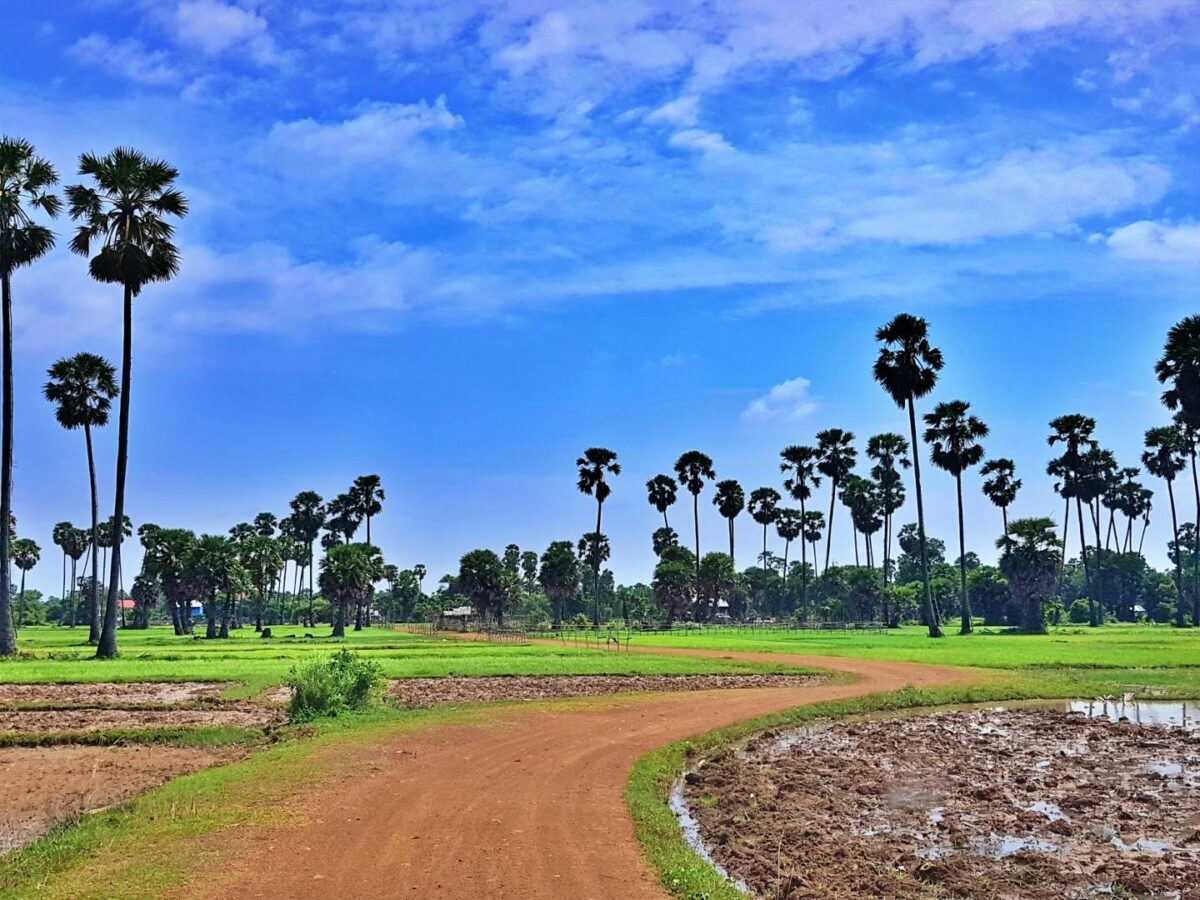 Cambodian woman shaping clay pots by hand in a traditional pottery village near Kampong Chhnang