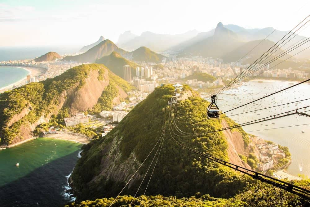 Christ the Redeemer statue overlooking Rio de Janeiro and Guanabara Bay