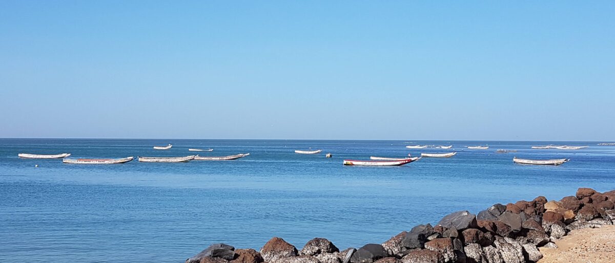 Golden sand beach and calm ocean at Somone on Senegal’s Petite Côte at sunset