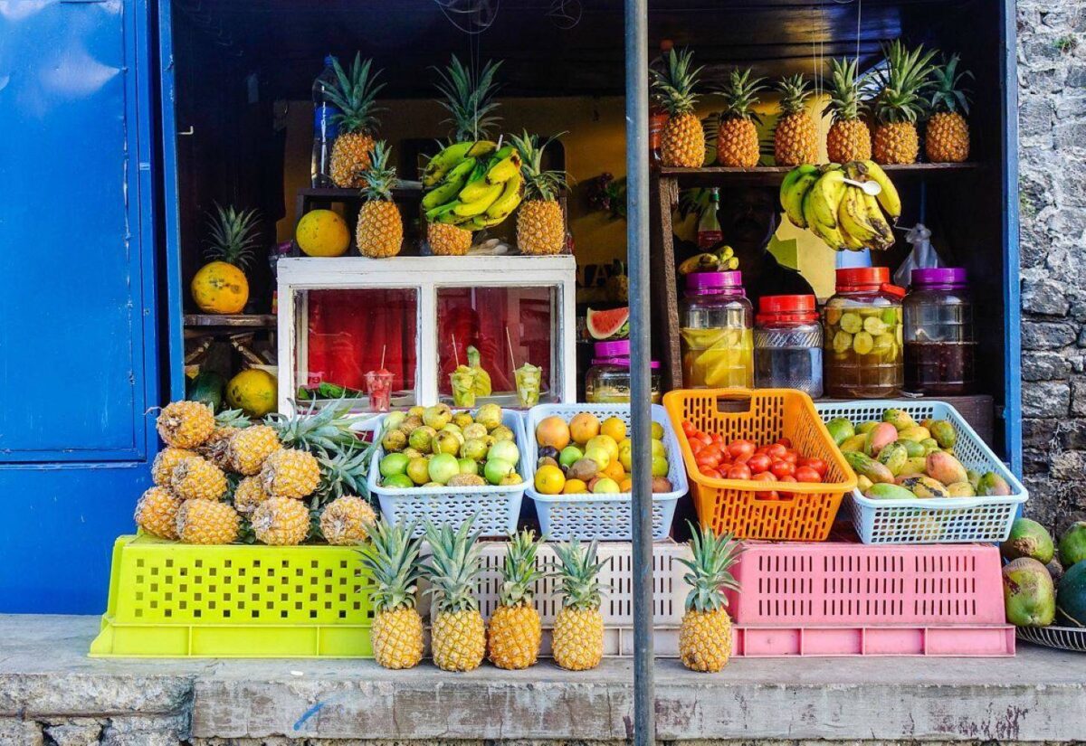 Local food stall in Port Louis serving Mauritian street food to visitors