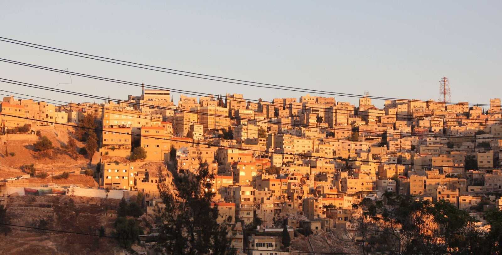 Ancient Byzantine mosaic floor map of the Holy Land in Madaba, Jordan