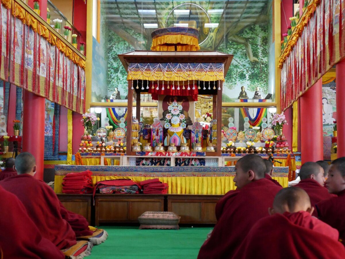 Sunrise over snow-capped Himalayan peaks seen from Nagarkot hill station